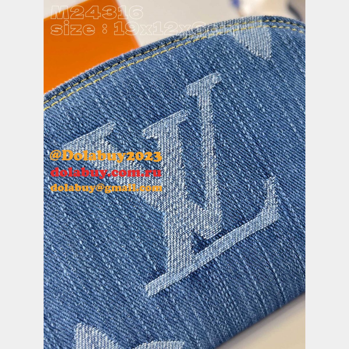 Top Quality Pochette Cosmétique M24316 Blue Louis Vuitton Designer Bag