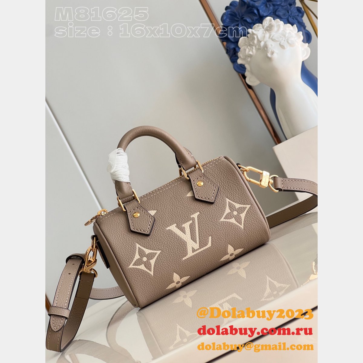 Nano Speedy Dove/Cream M81625 Designer Replica Louis Vuitton Bag