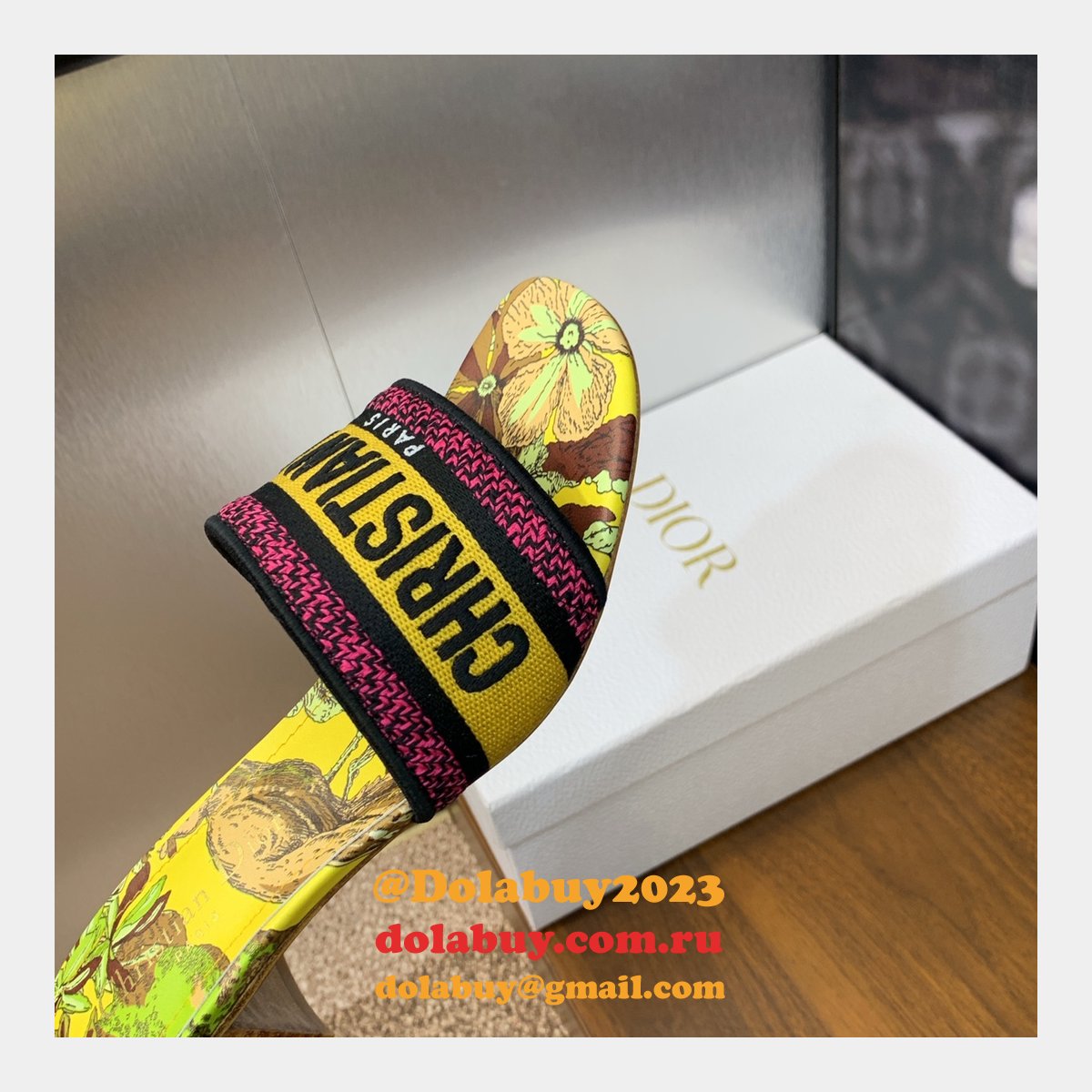 High Quality Dior Dway Heeled Slides Replica Shoes