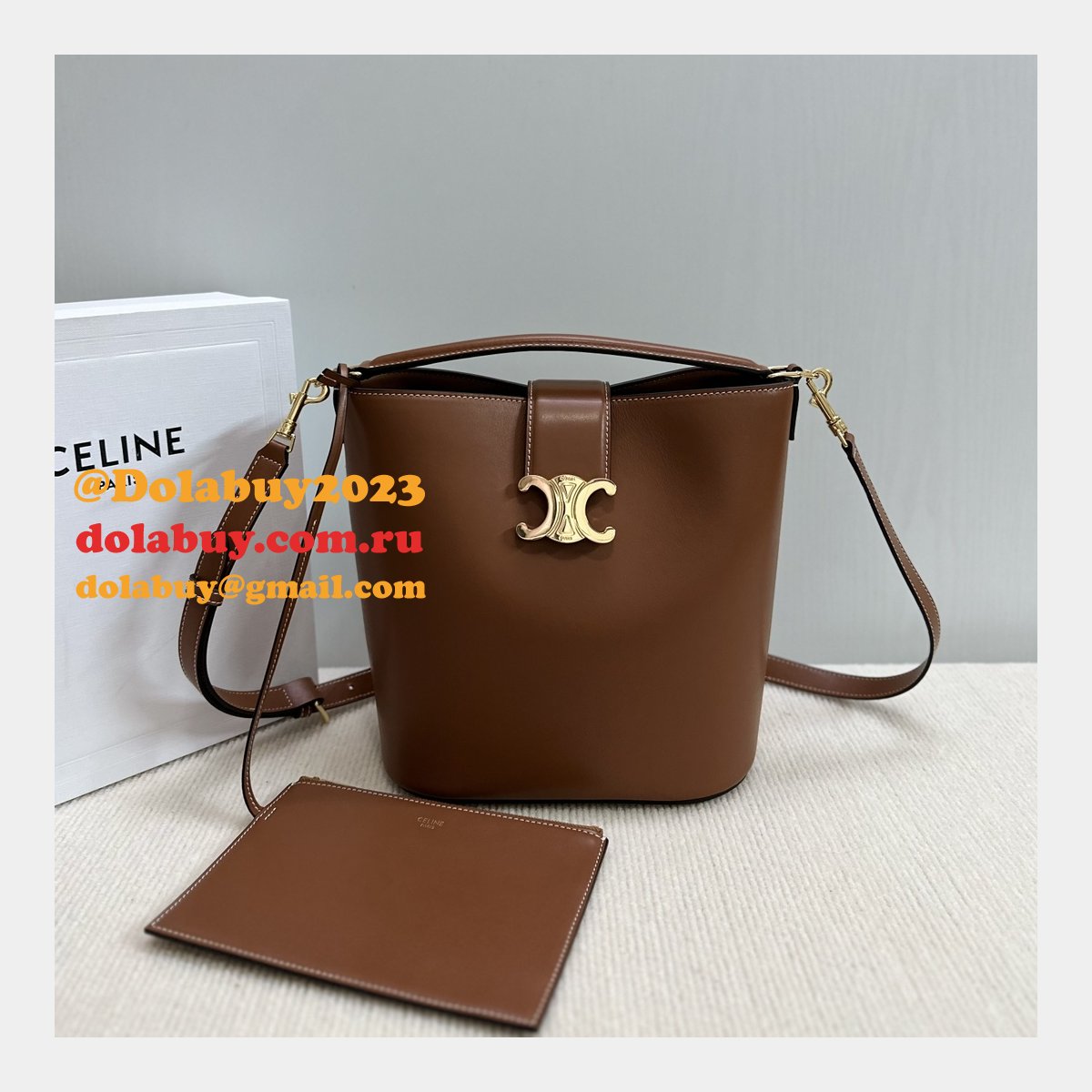 7 Star Celine Triomphe Louise Bucket Bag 116613