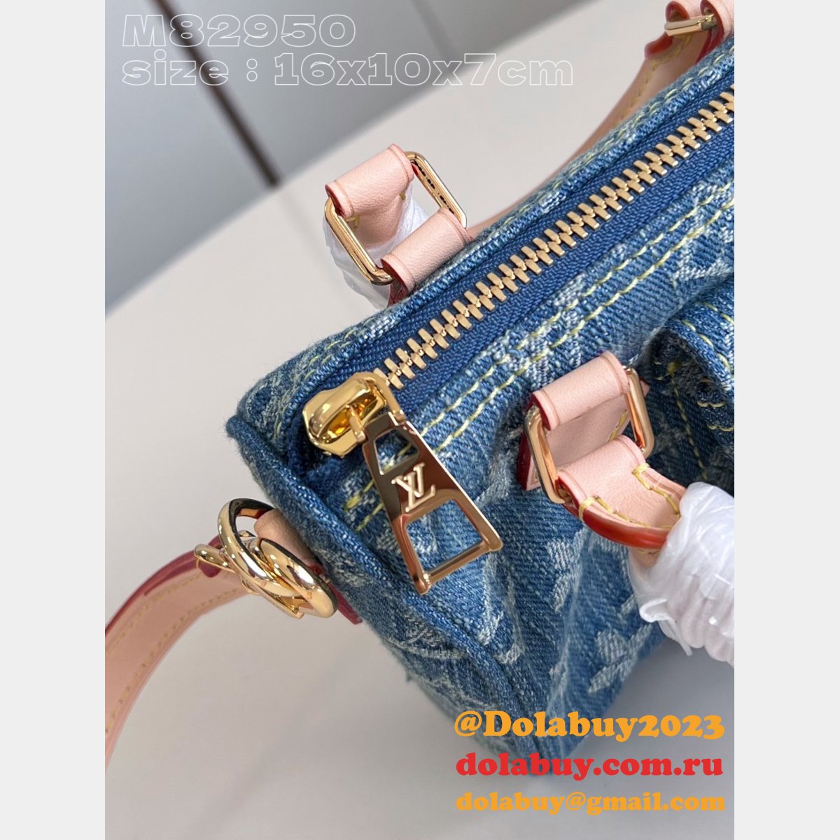 Nano Speedy Louis Vuitton Replicas M82950 Monogram Denim Bag