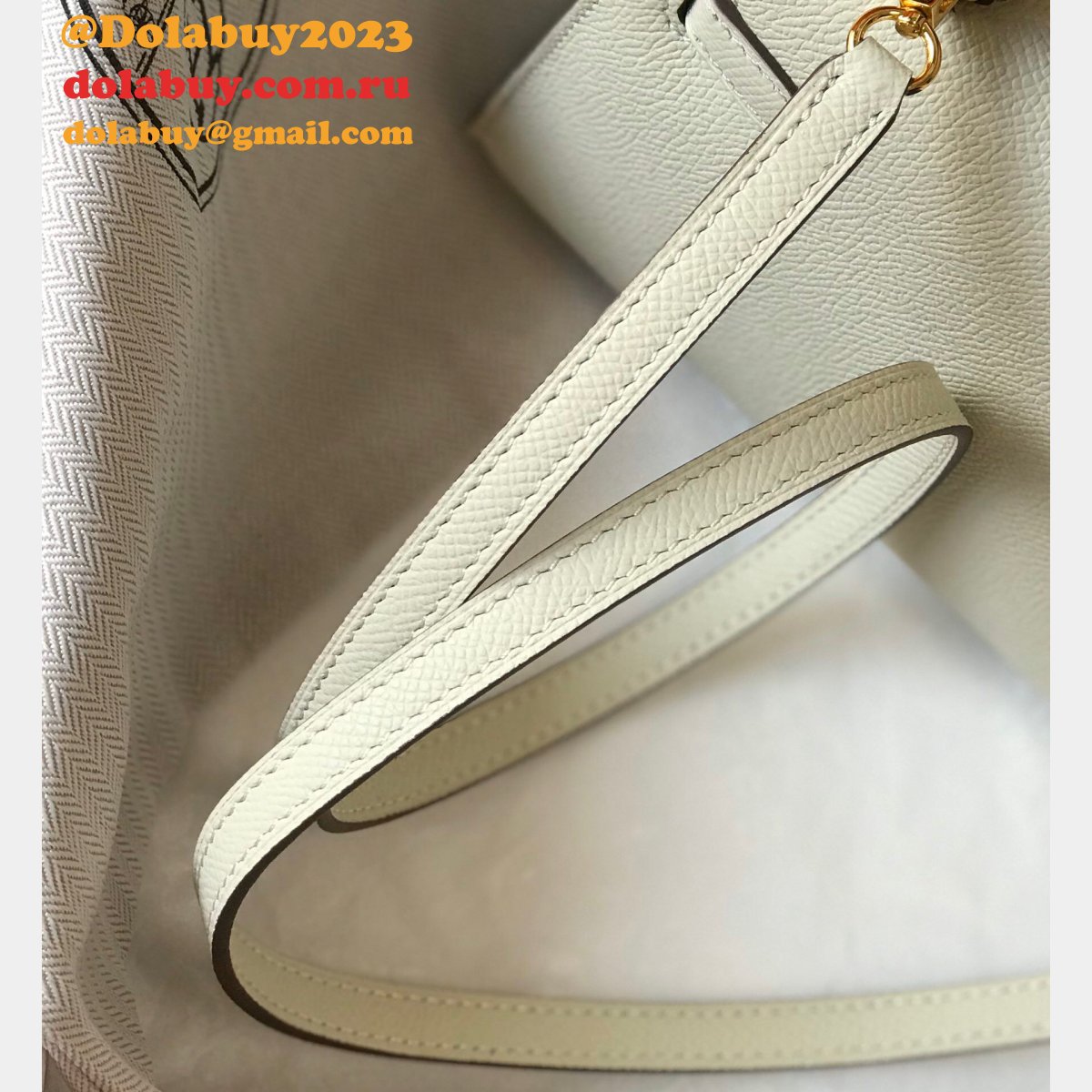 Replica Hermes Mini Kelly Handbag Epsom leather Off white