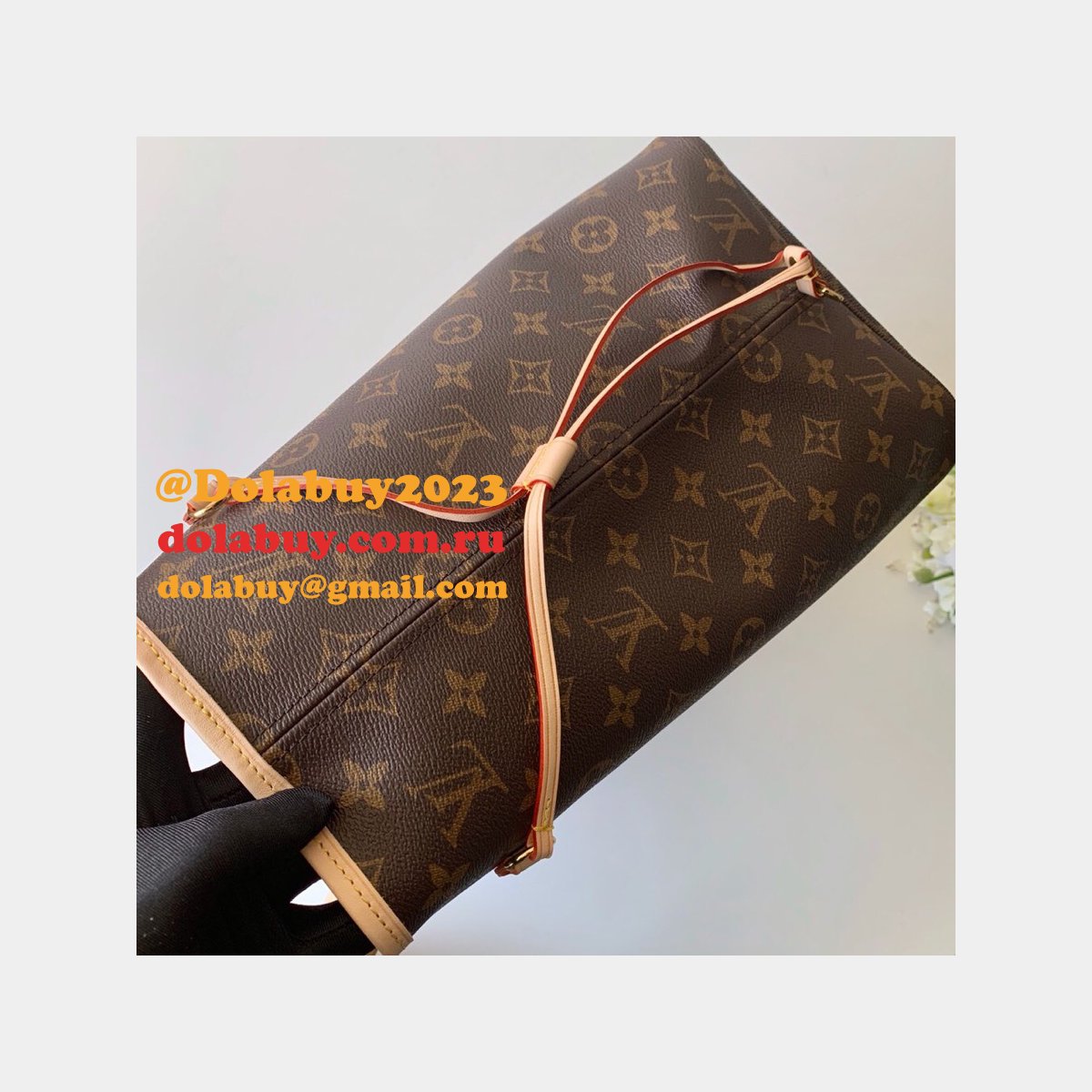 High Quality Louisy Vuittun Monogram Canvas Neverfull GM red Bag 40CM