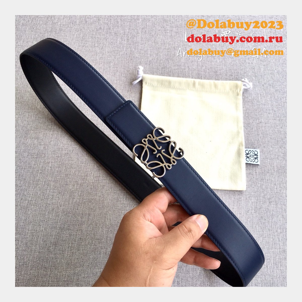 Loewe Designer Replica Top 4.0CM Width Double-Sided Cowhide Belt