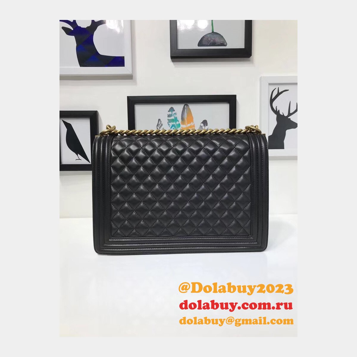 High Quality CC Le Boy Luxury Bags Lambskin 30cm