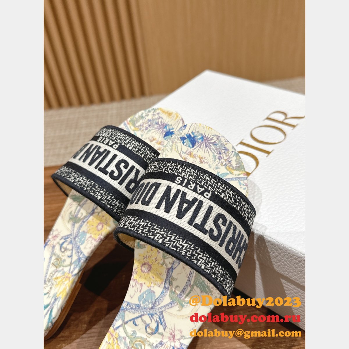 Wholesale 1:1 Mirror DIOR DWAY SLIDE Designer