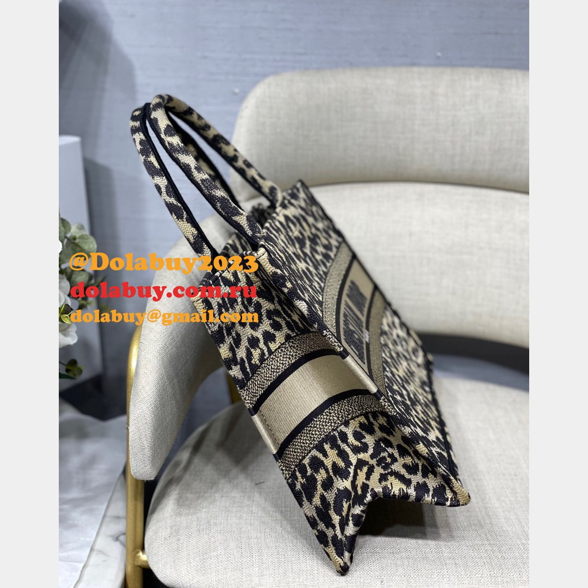 Christian Dior Replica Book Tote Dior Oblique Embroidery Bags