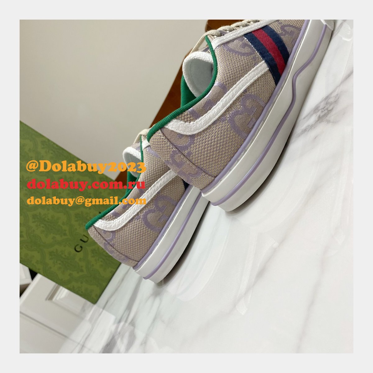 buy inspired replica G*u*i canvas designer shoes