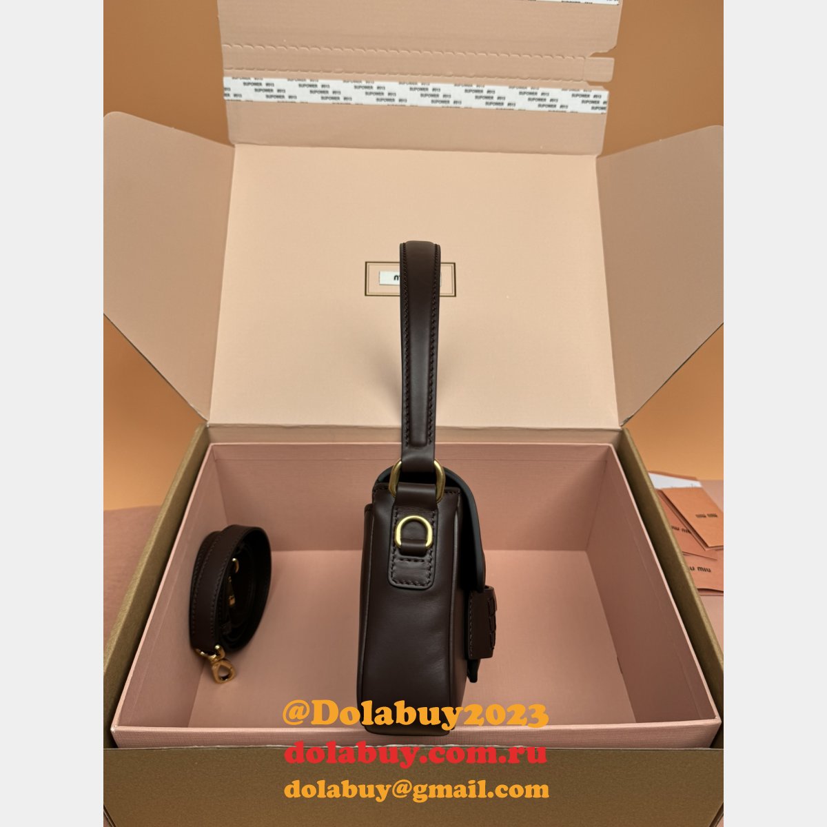 Top Quality MIU MIU 5BD270 Penny Leather Bag