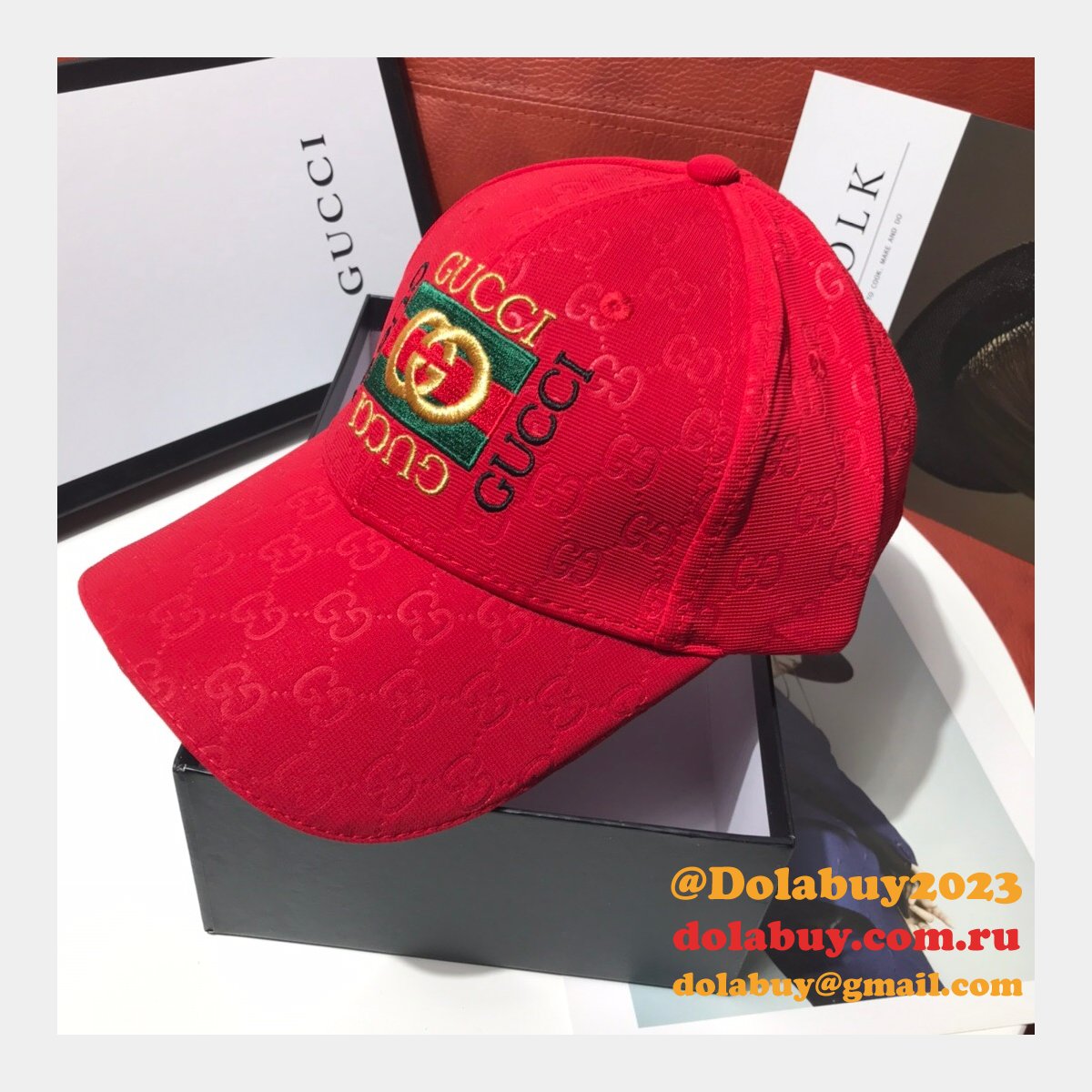 aaa+ G*u*i palace classic pattern simple embroidery logo hats