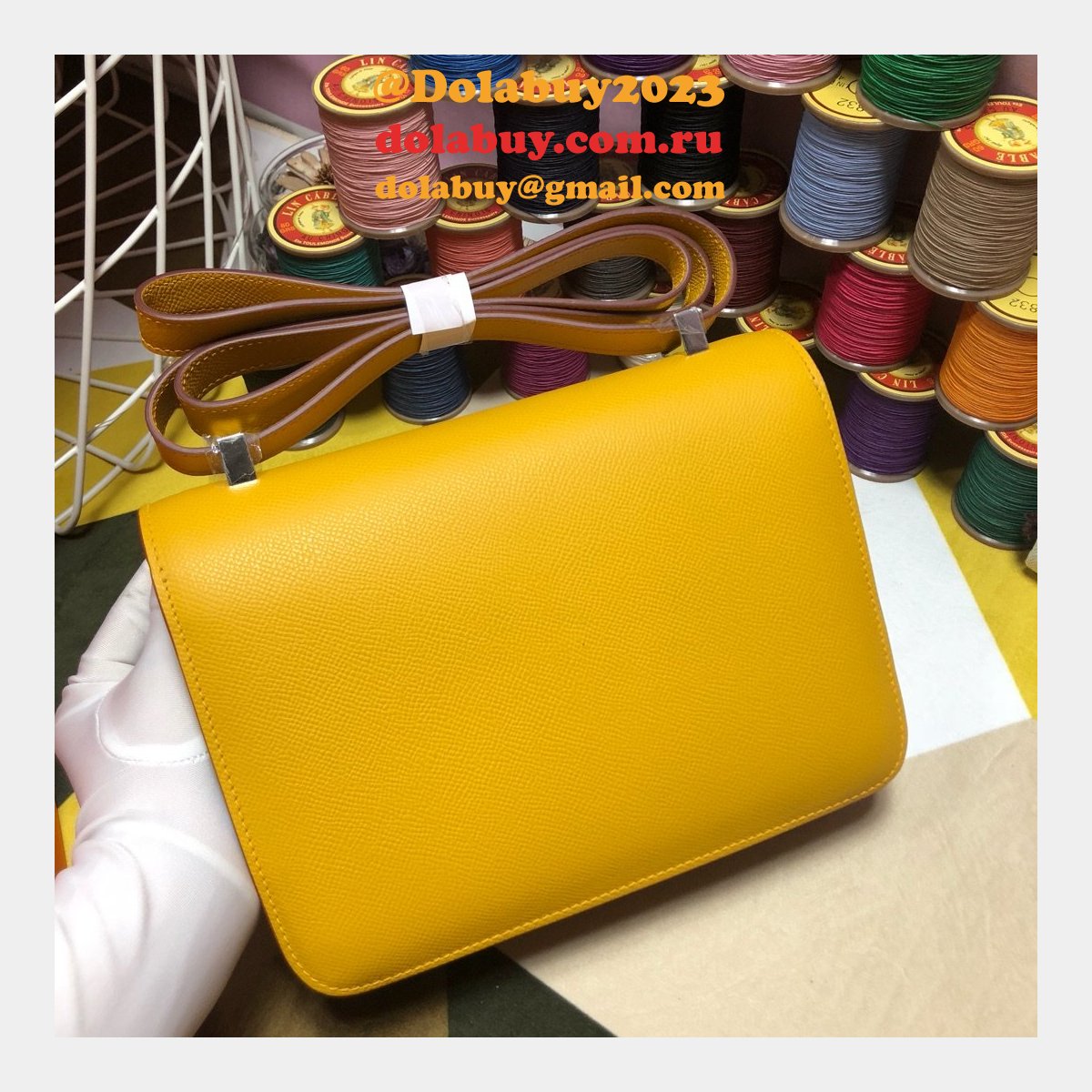Hermes Constance Bag 23cm Epsom Leather Yellow