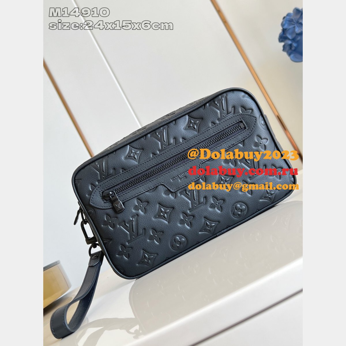 Louis Vuitton Pochette Kasai Pouch M14910 Luxury Monogram Shadow Black