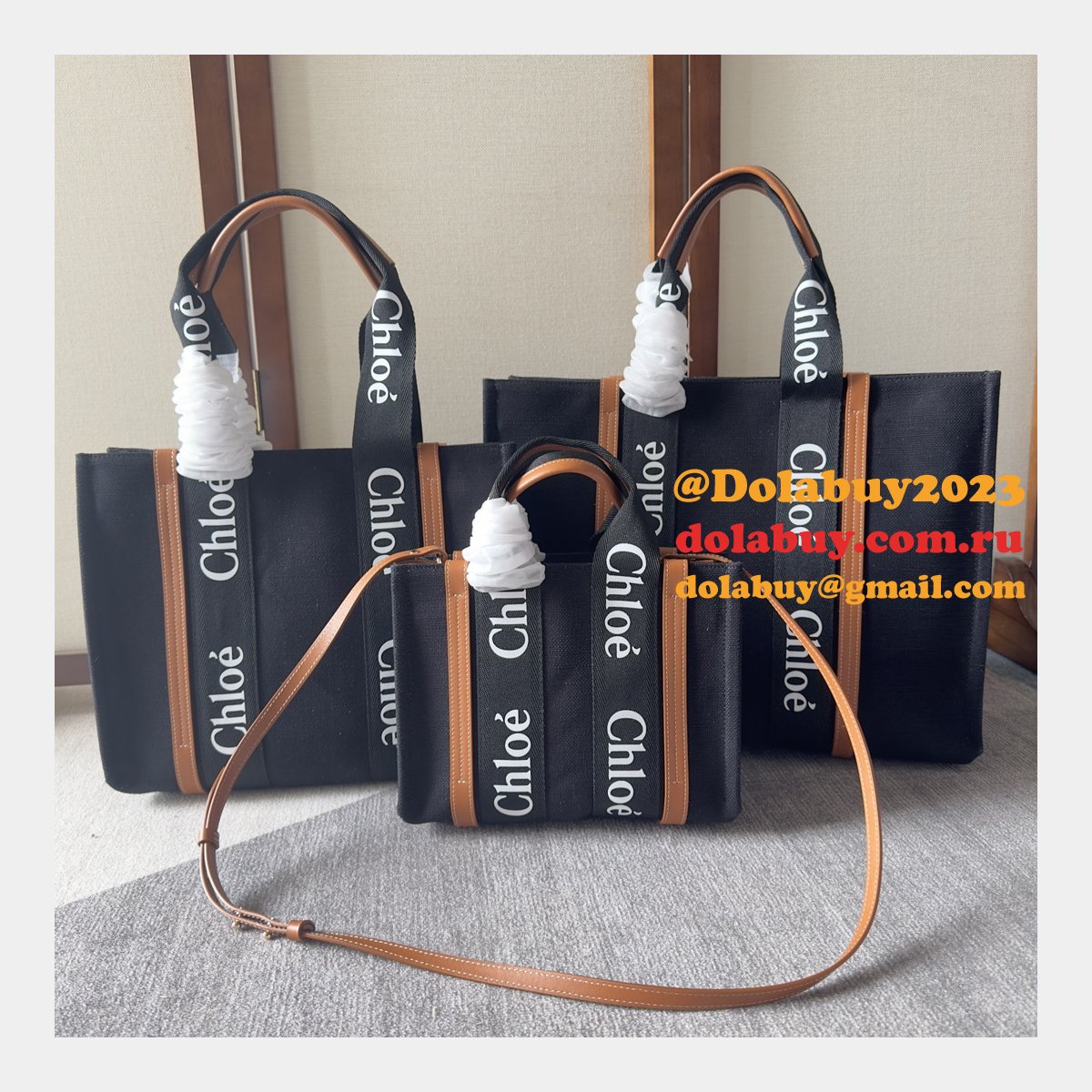 High Quality Chloe Woody Handbag Wholesale online Black