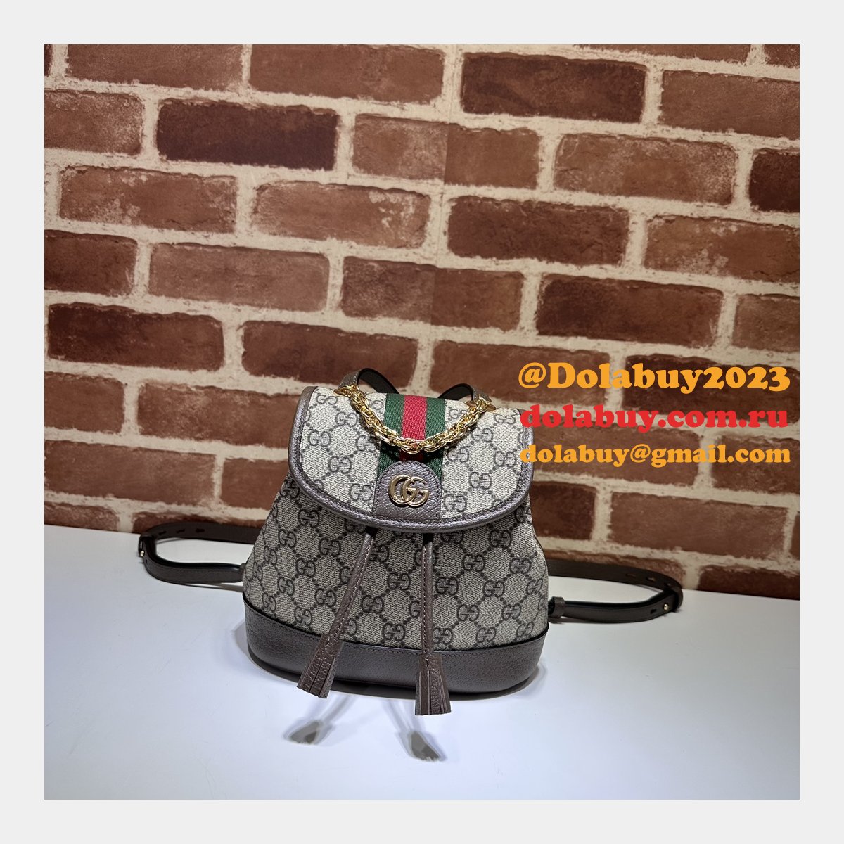 ophidia G*u*i backpack ebony supreme #795221 replica handbag