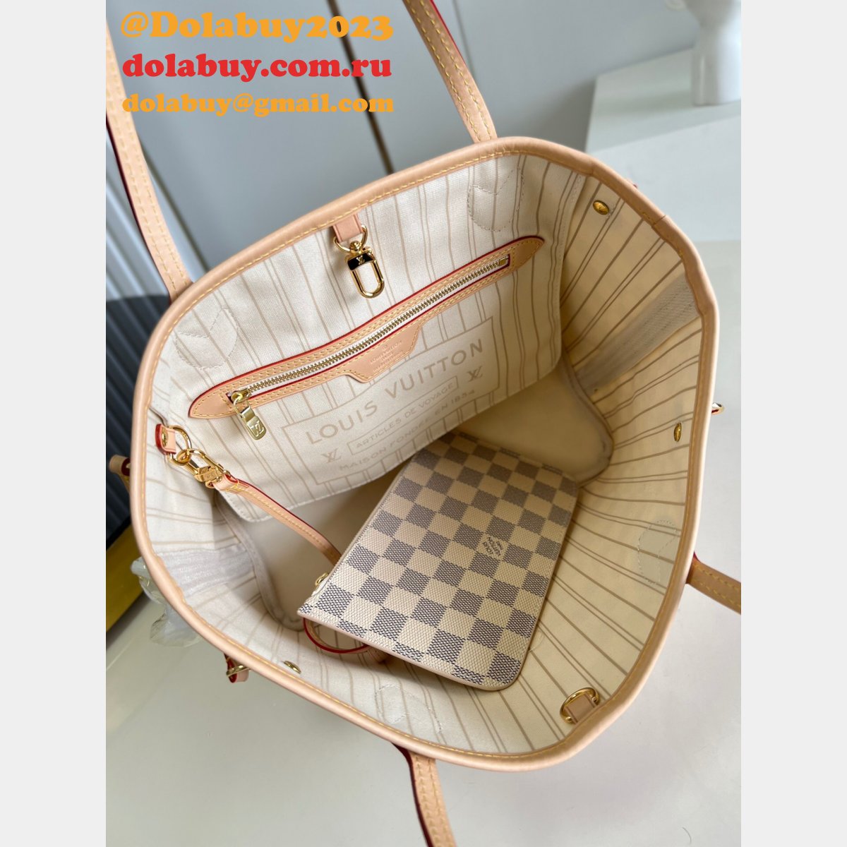 High Quality Louis Vuitton Replica Neverfull Damier/Monogram N41362/M41245  PM Bags 29CM
