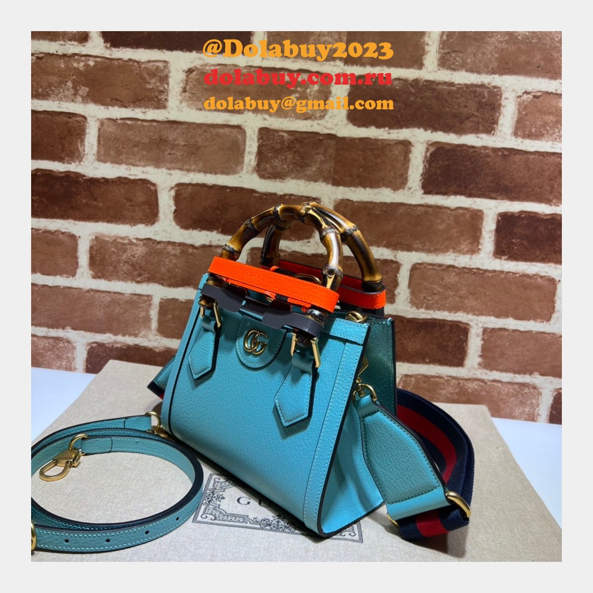 G*u*i designer replica 702732 diana mini tote bag leather