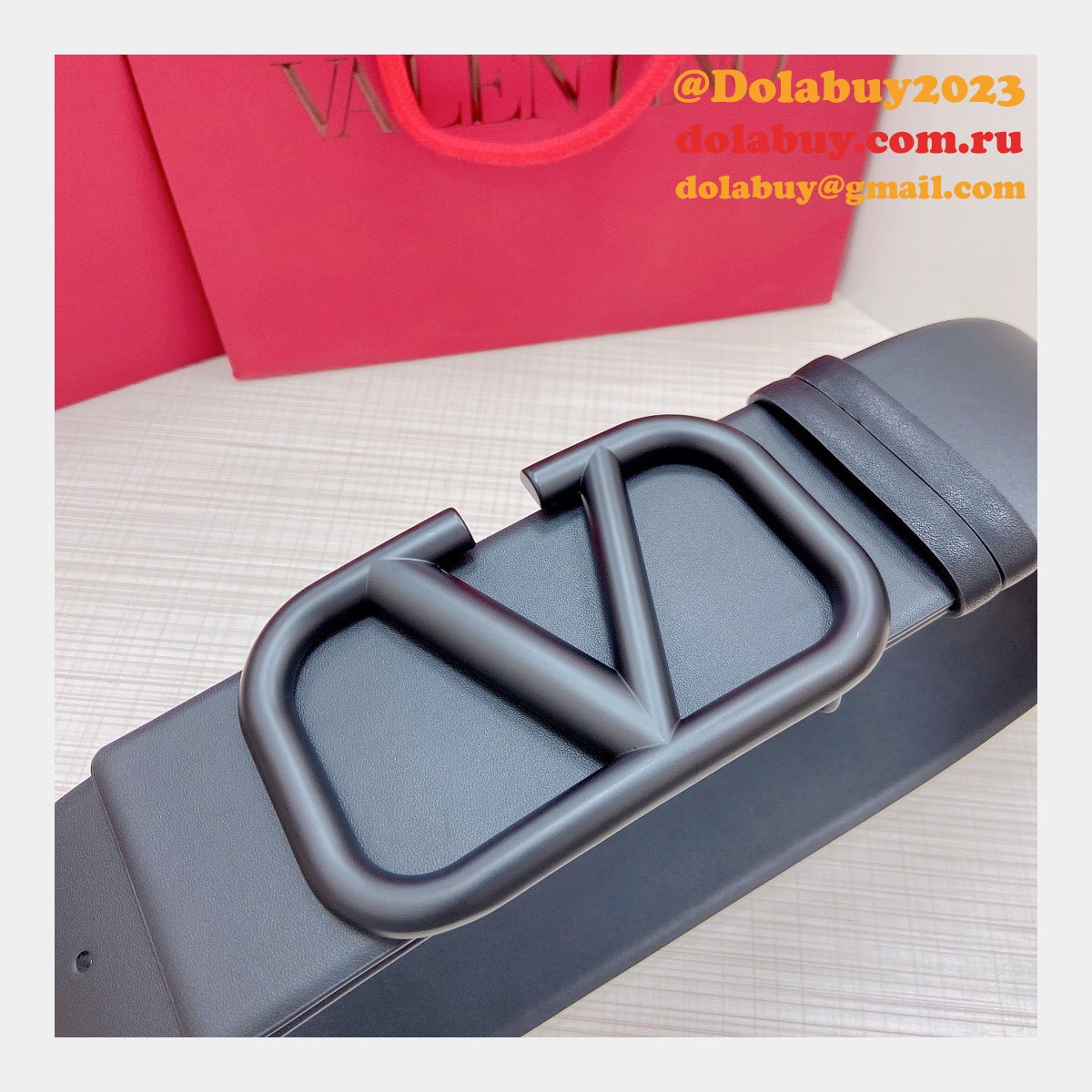 Wholesale Replica Valentino Black/Red Belts