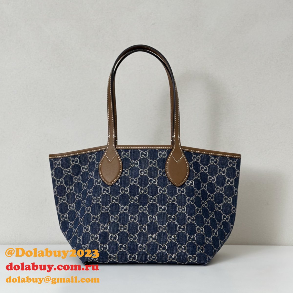 Gucci Totissima Small Reversible Tote Shoulder 820496 Blue Bag