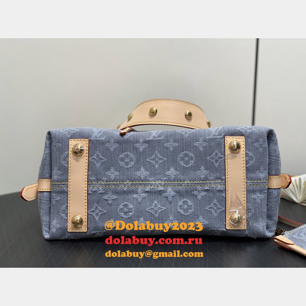 Louis Vuitton M13289 CarryAll MM Monogram Denim Copy Women Bag