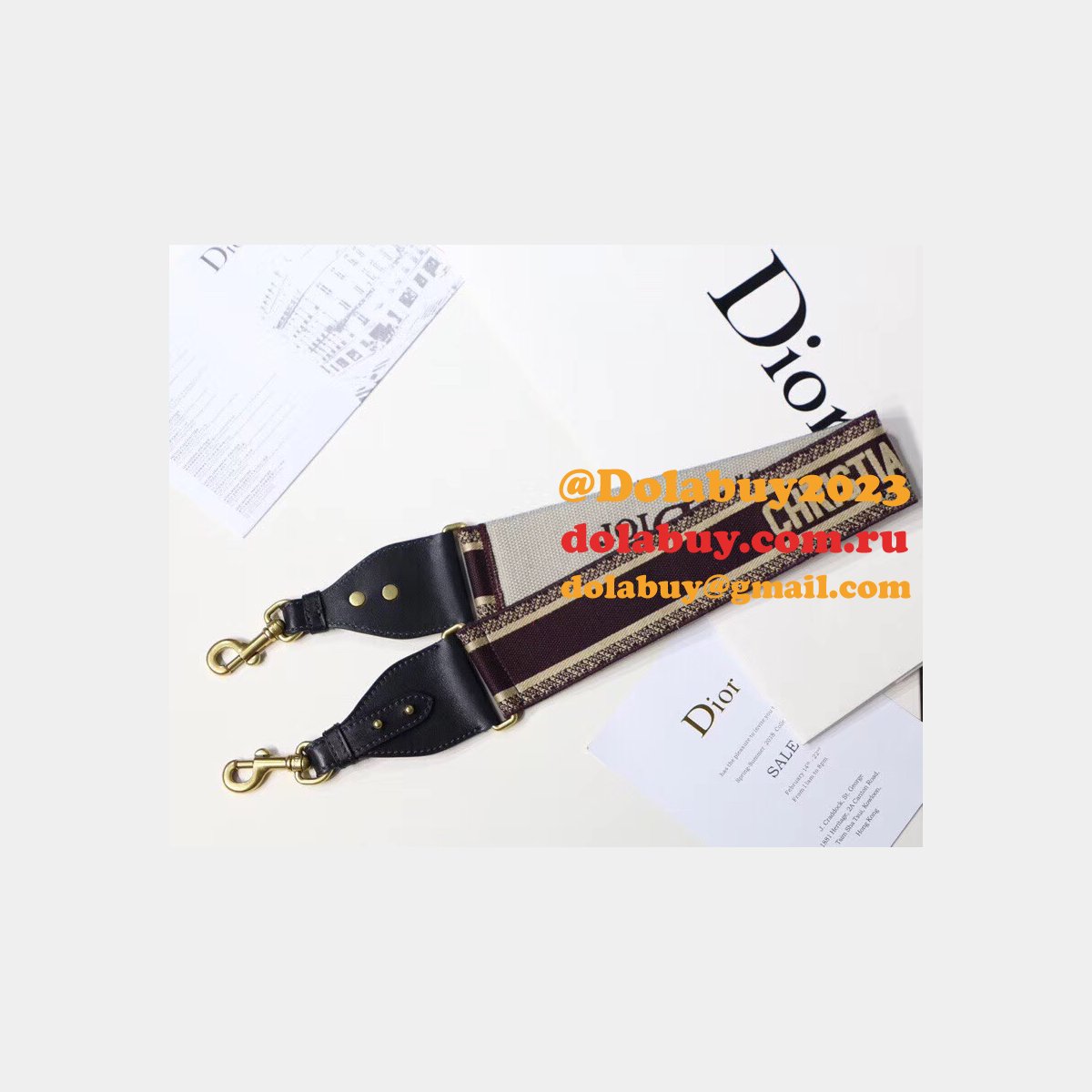 UK Christian Dior SHOULDER Embroidery High Quality STRAP