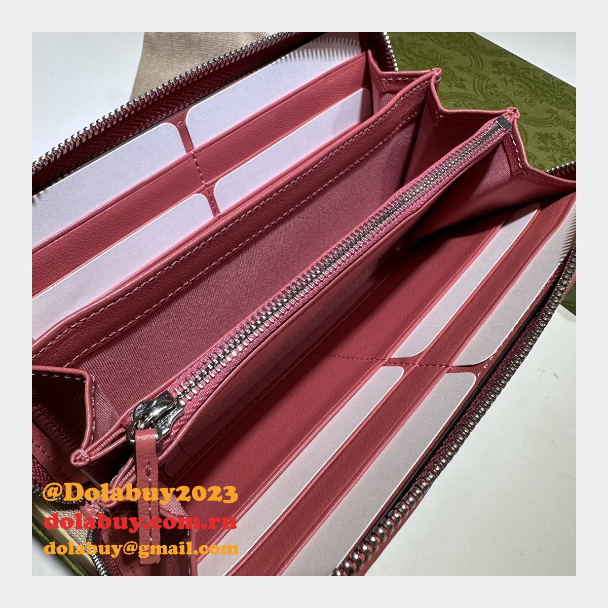 designer G*u*i 760312 blondie zip-around wallet replica