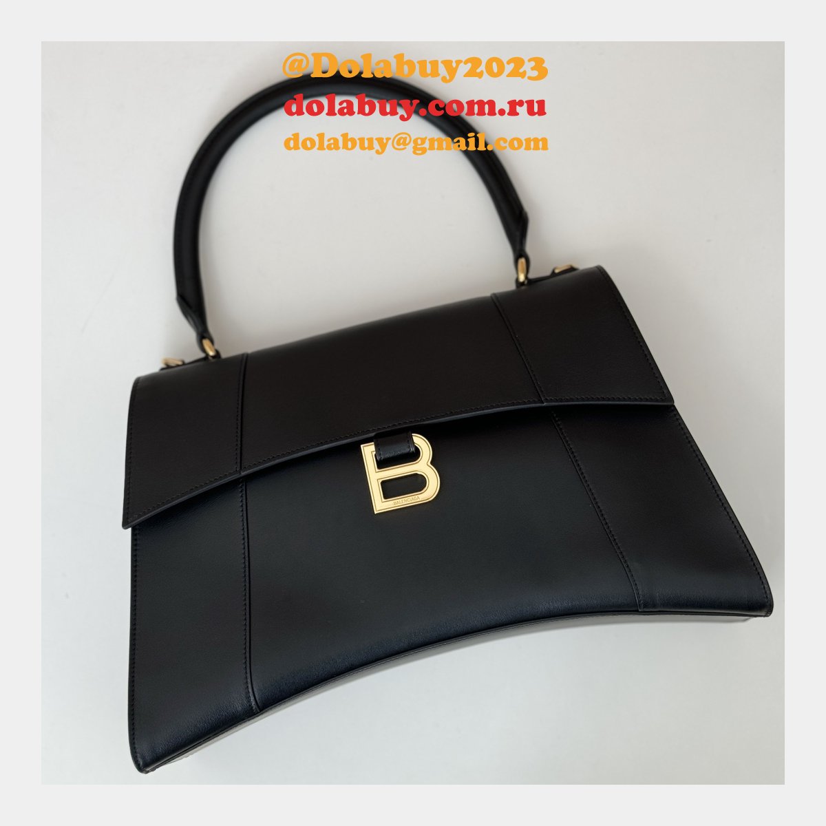 Balenciaga Replica Box In Black 812214 Hourglass Handbag