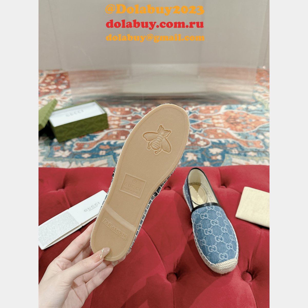 duplicate wholesale G*u*i fashion espadrille