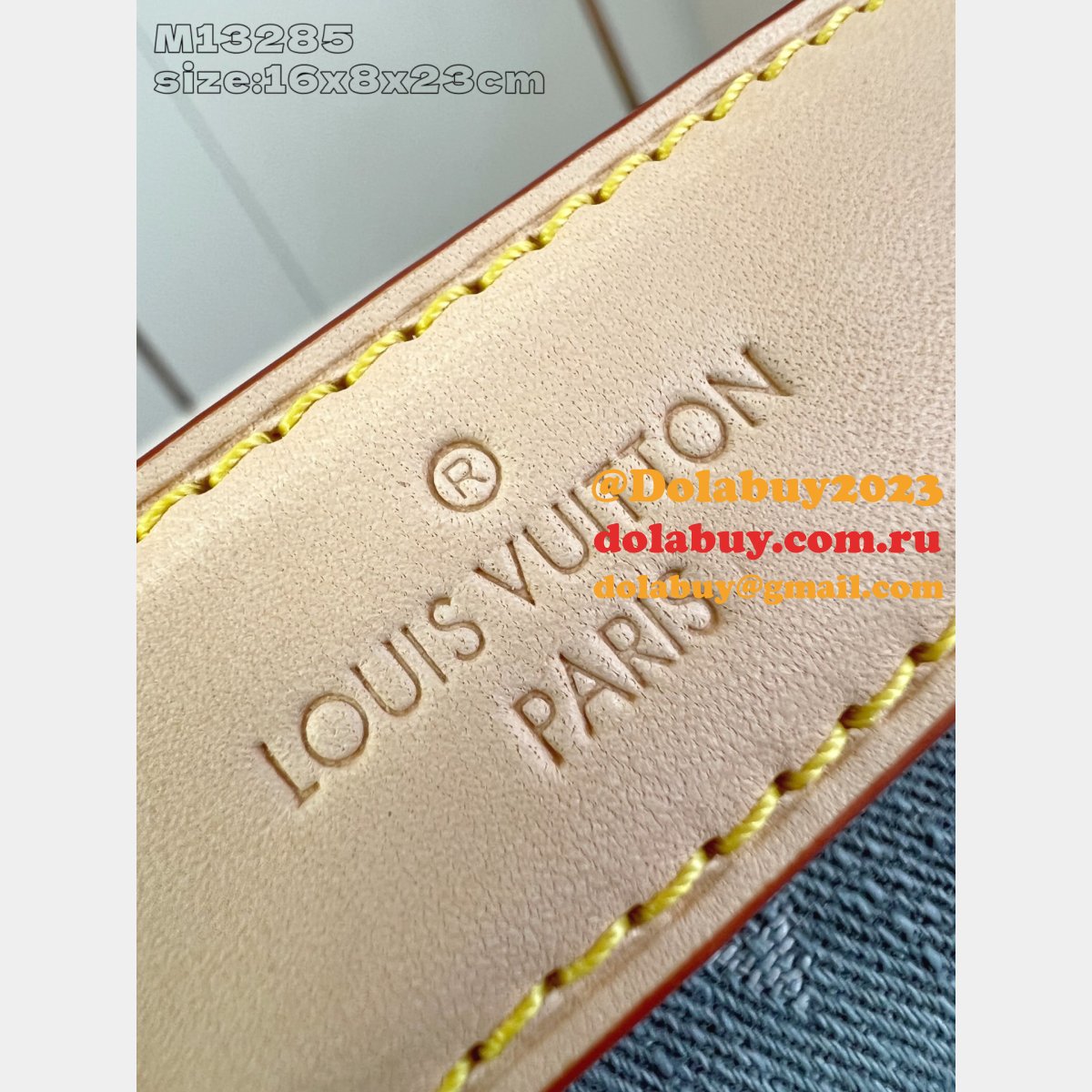 Louis Vuitton M13285 Side Trunk MM Bag Luxury Monogram Denim Grey