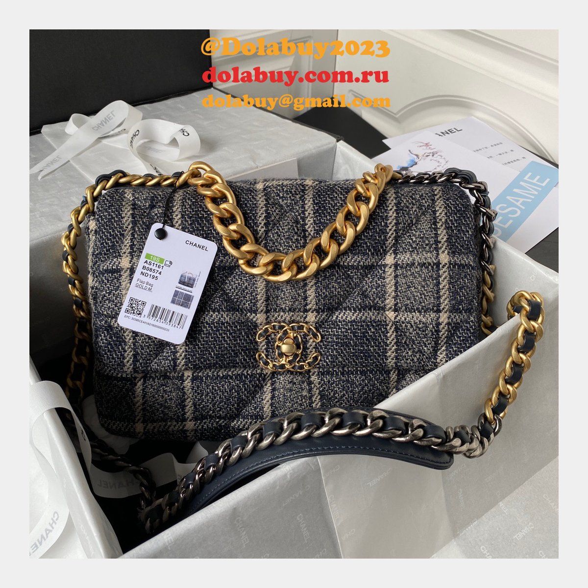 Designer 1:1 Mirror AS1161 Replica Luxury 2023 19 Handbag 30CM