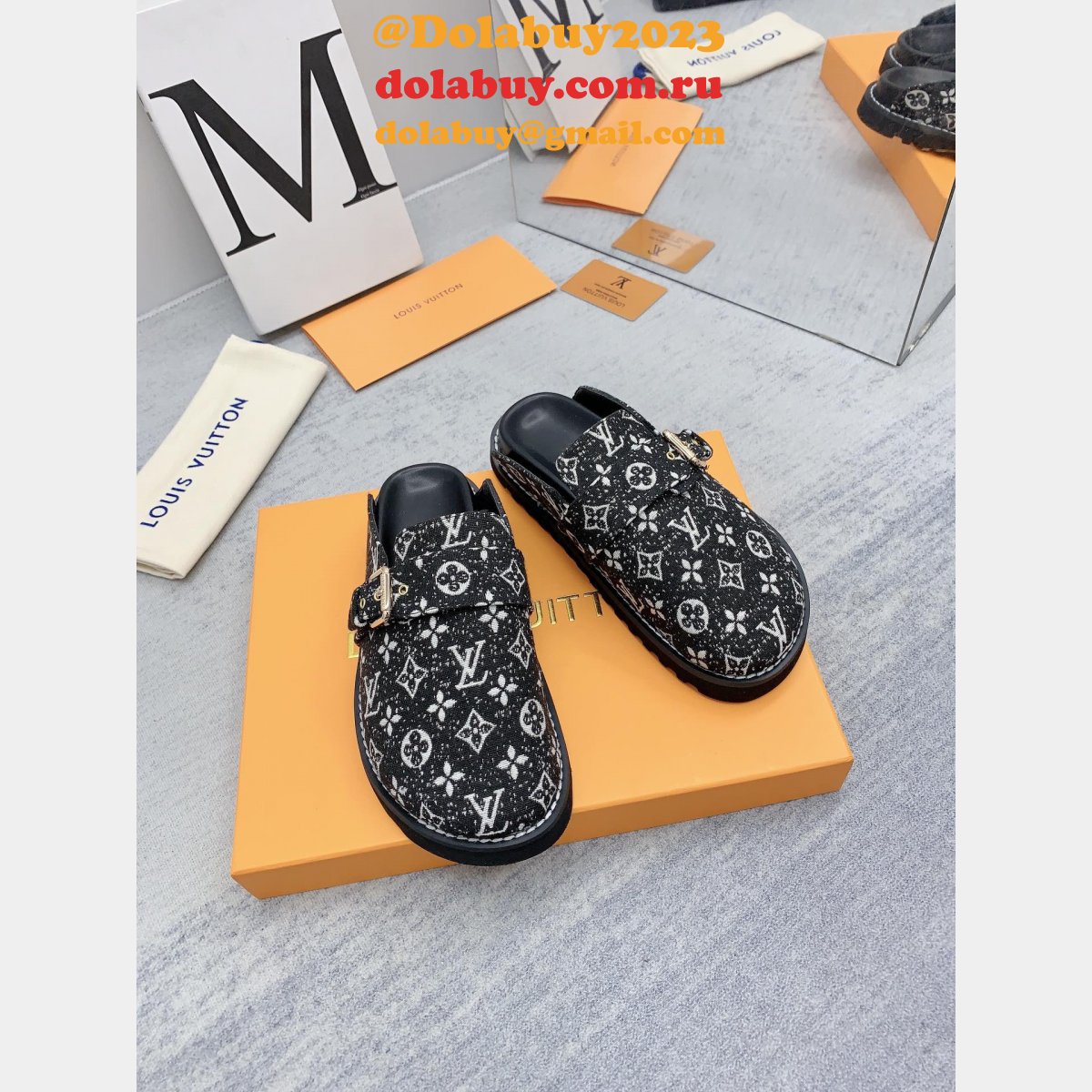 Outlet Replica Louis Vuitton Baotou Drag   men Shoes Dolabuy