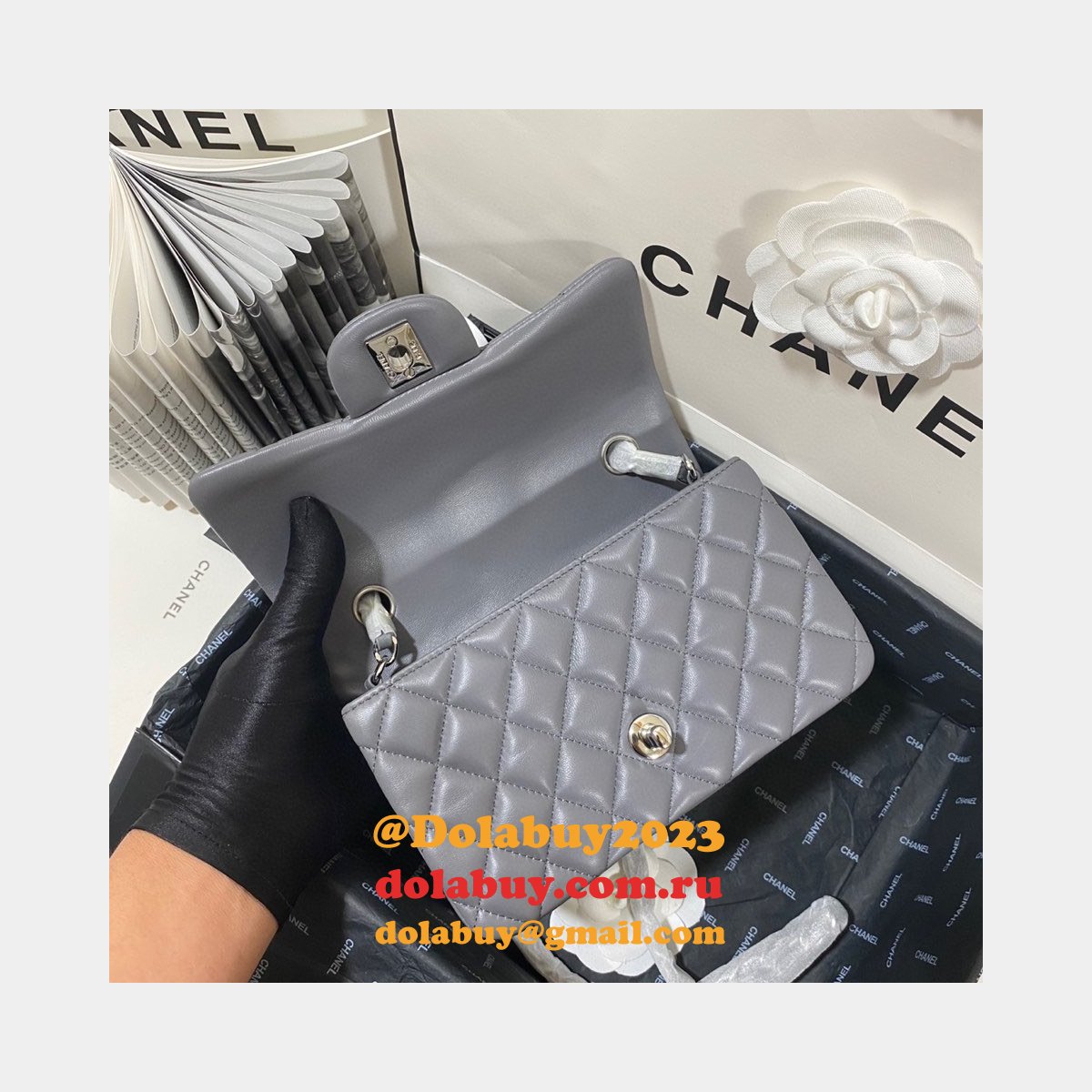 Top Quality CC Lambskin Flap Bag 1116 20CM