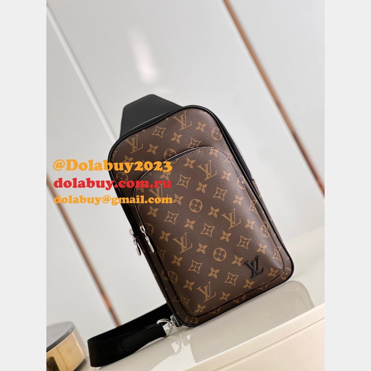 Wholesale Fake Louis Vuitton Avenue M46327 Slingbag Monogram Macassar Canvas