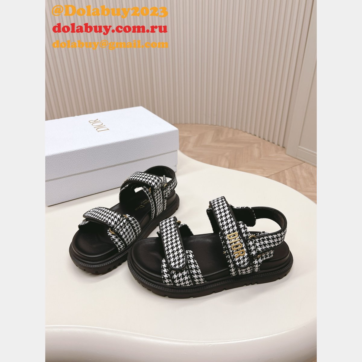 Knockoff classical print Dioract Sandal