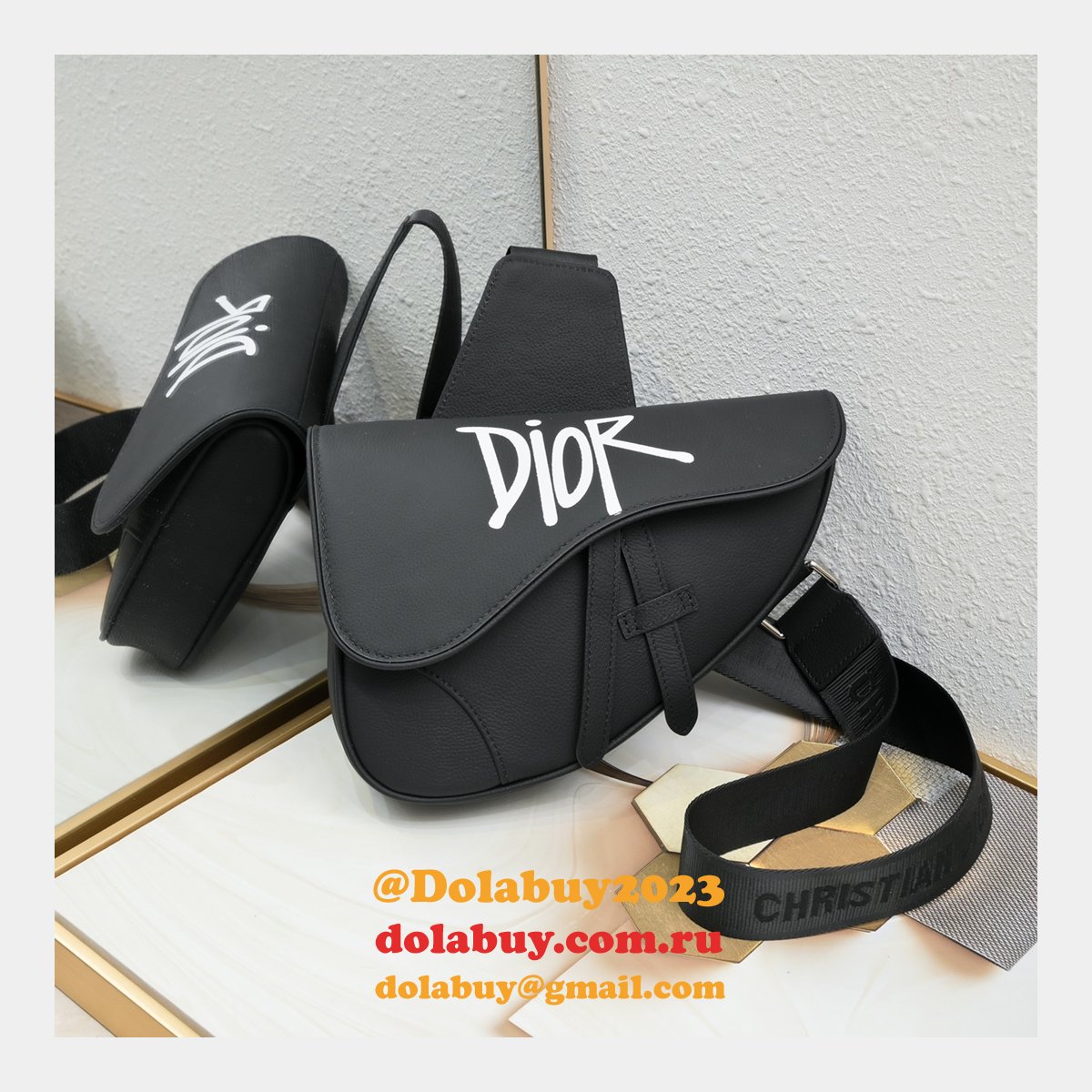 Wholesale CHRISTIAN DIOR saddle homme men bag