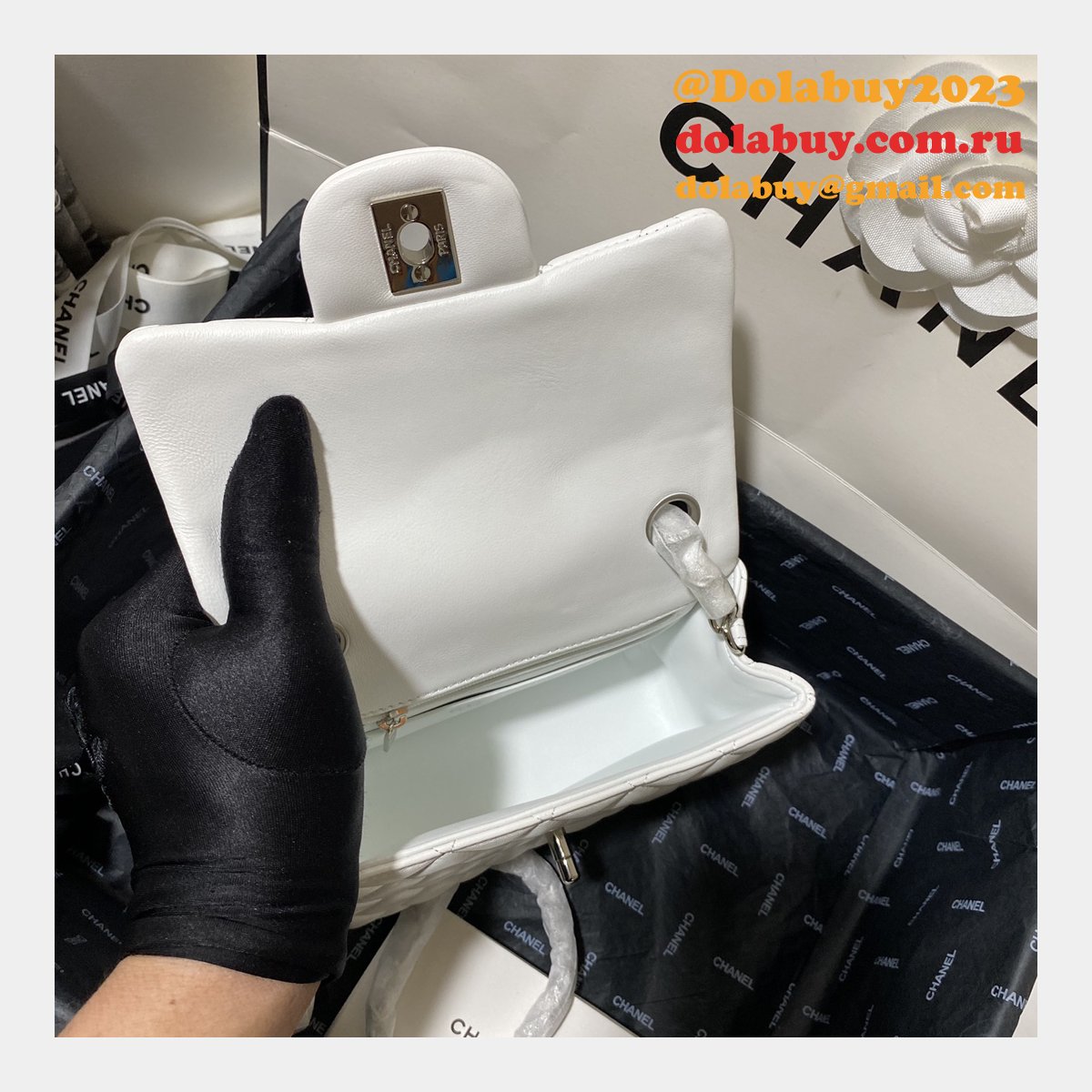 Knockoff CC Lambskin Flap Bag 17cm AS1115