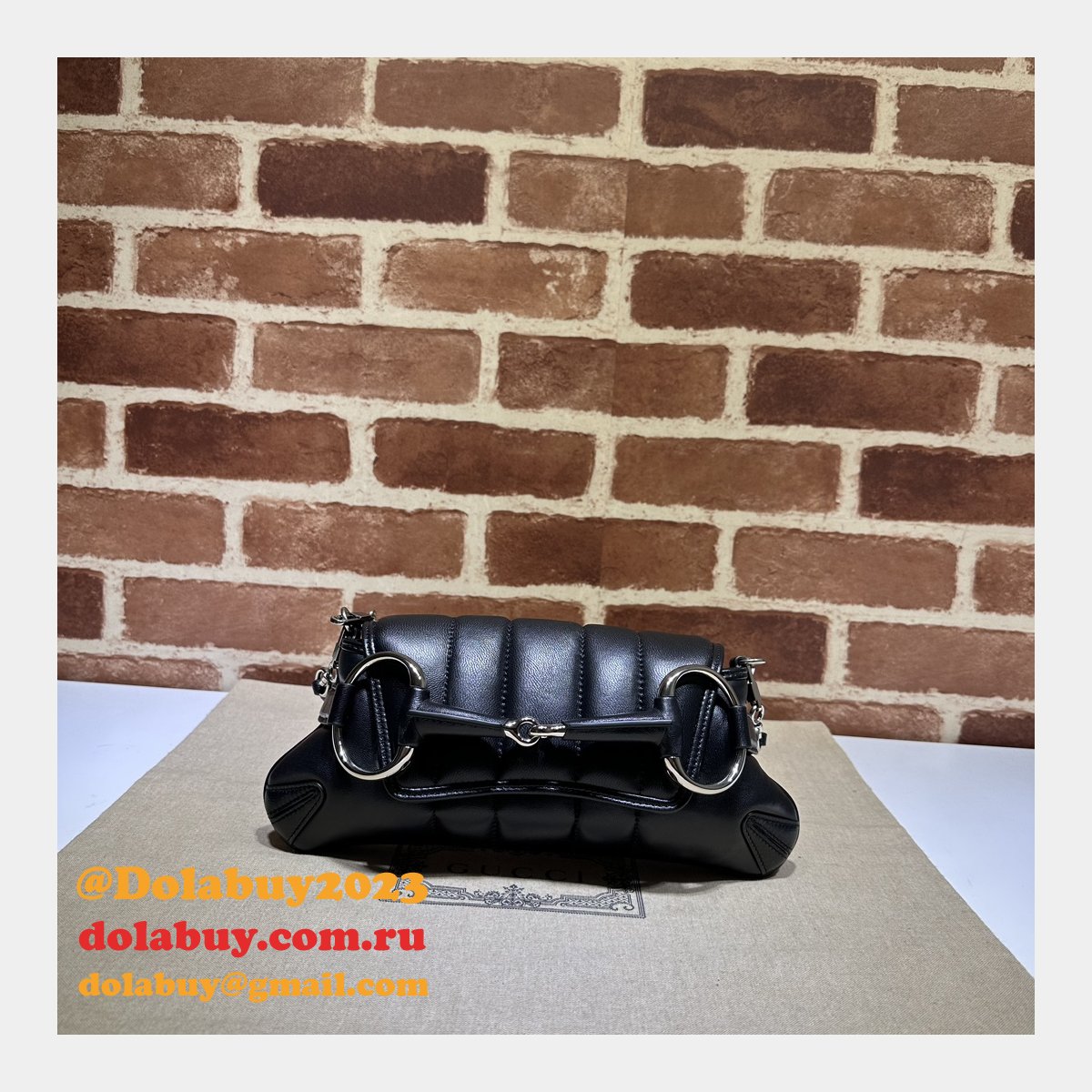 G*u*i designer 764339 horsebit chain knockoff shoulder bag