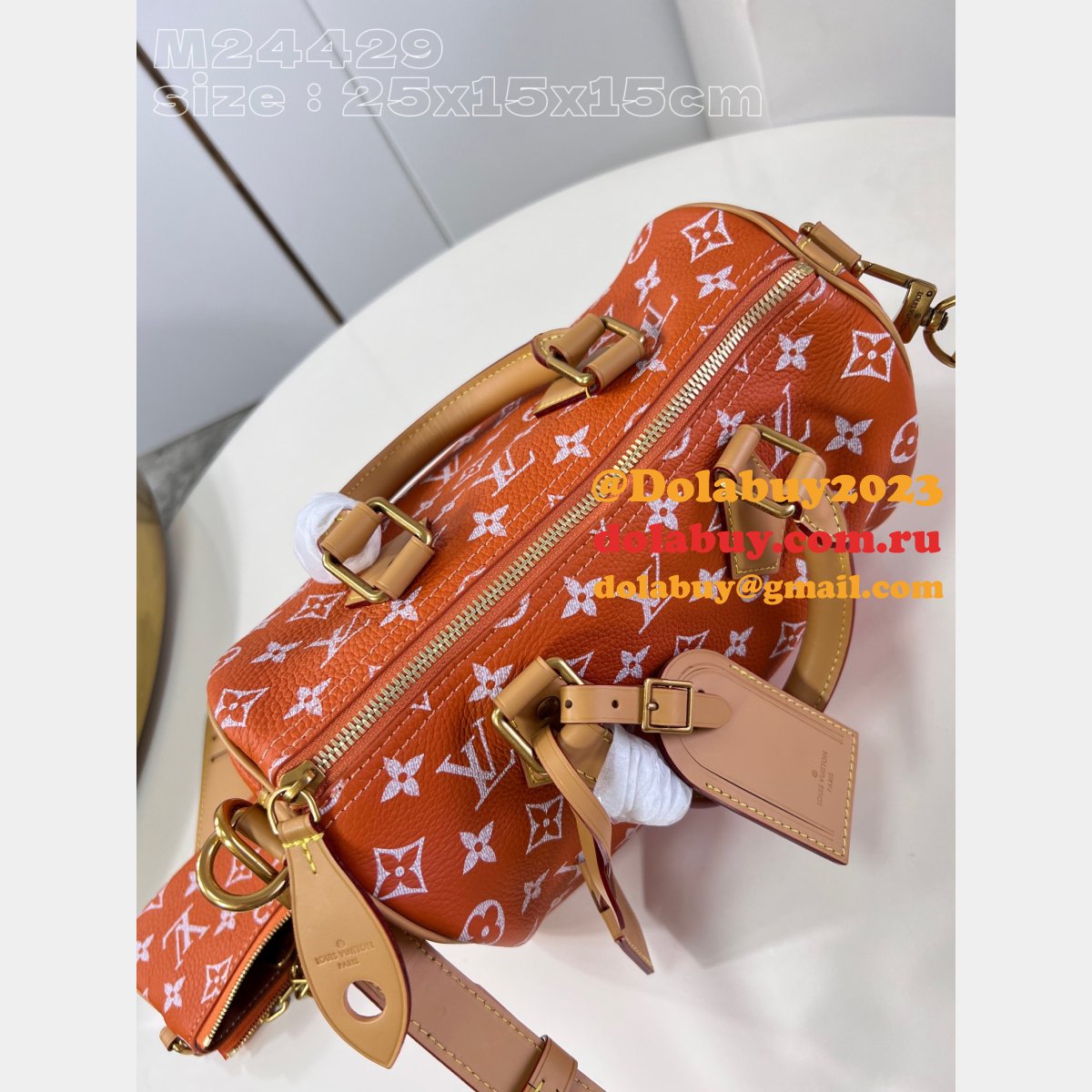 Keepall Bandoulière 50 M24429 Orange Designer Louis Vuitton Copy Bag