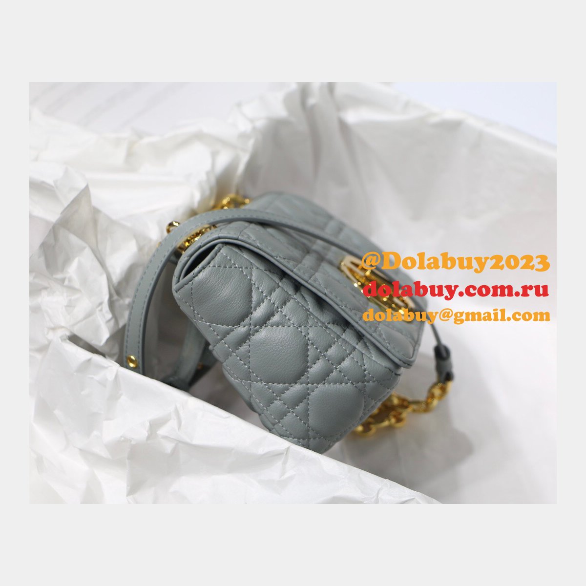 Cheap Dior Caro Bag Black Soft Cannage Calfskin Gray