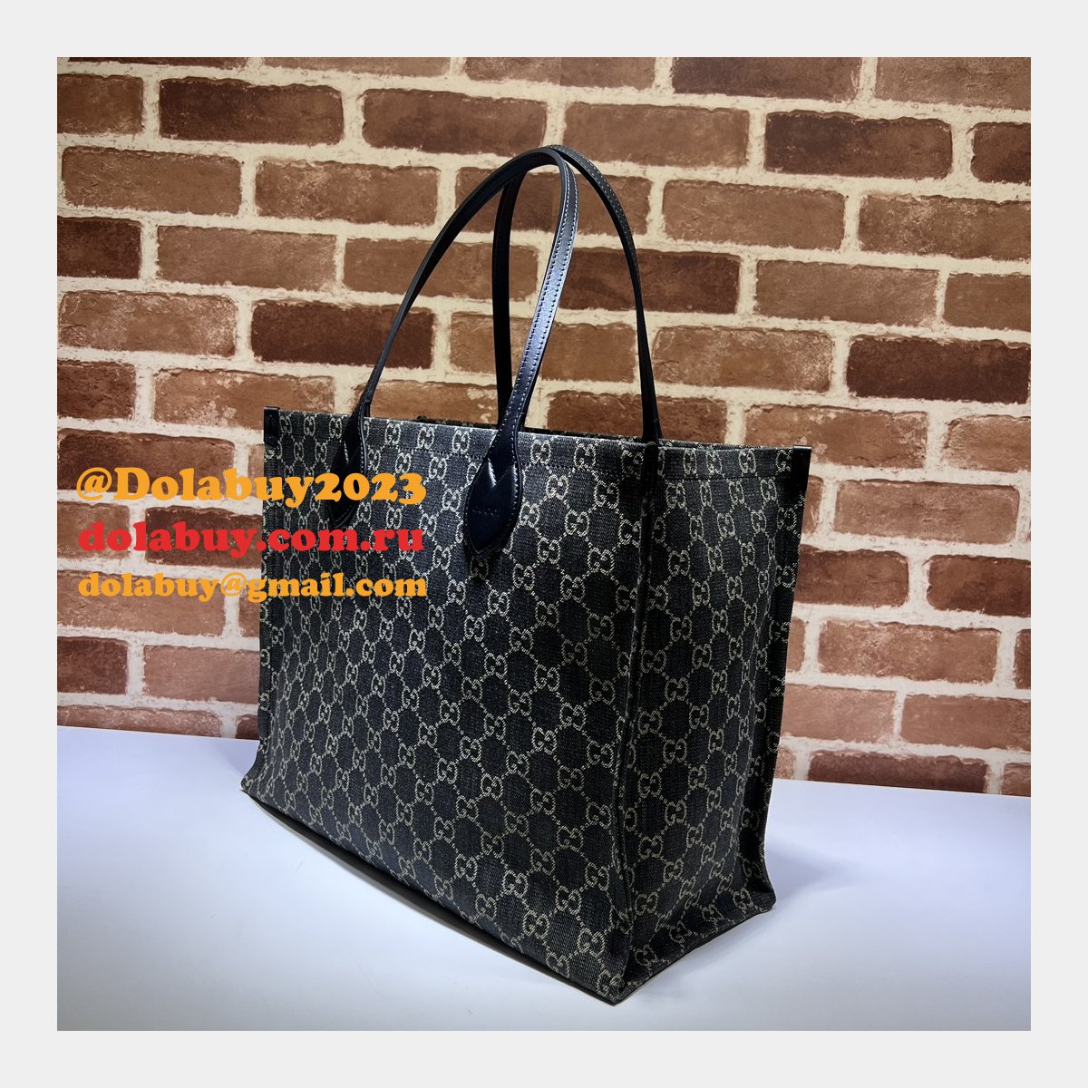 ophidia gg 772184 G*u*i designer knockoff tote black fabric bag