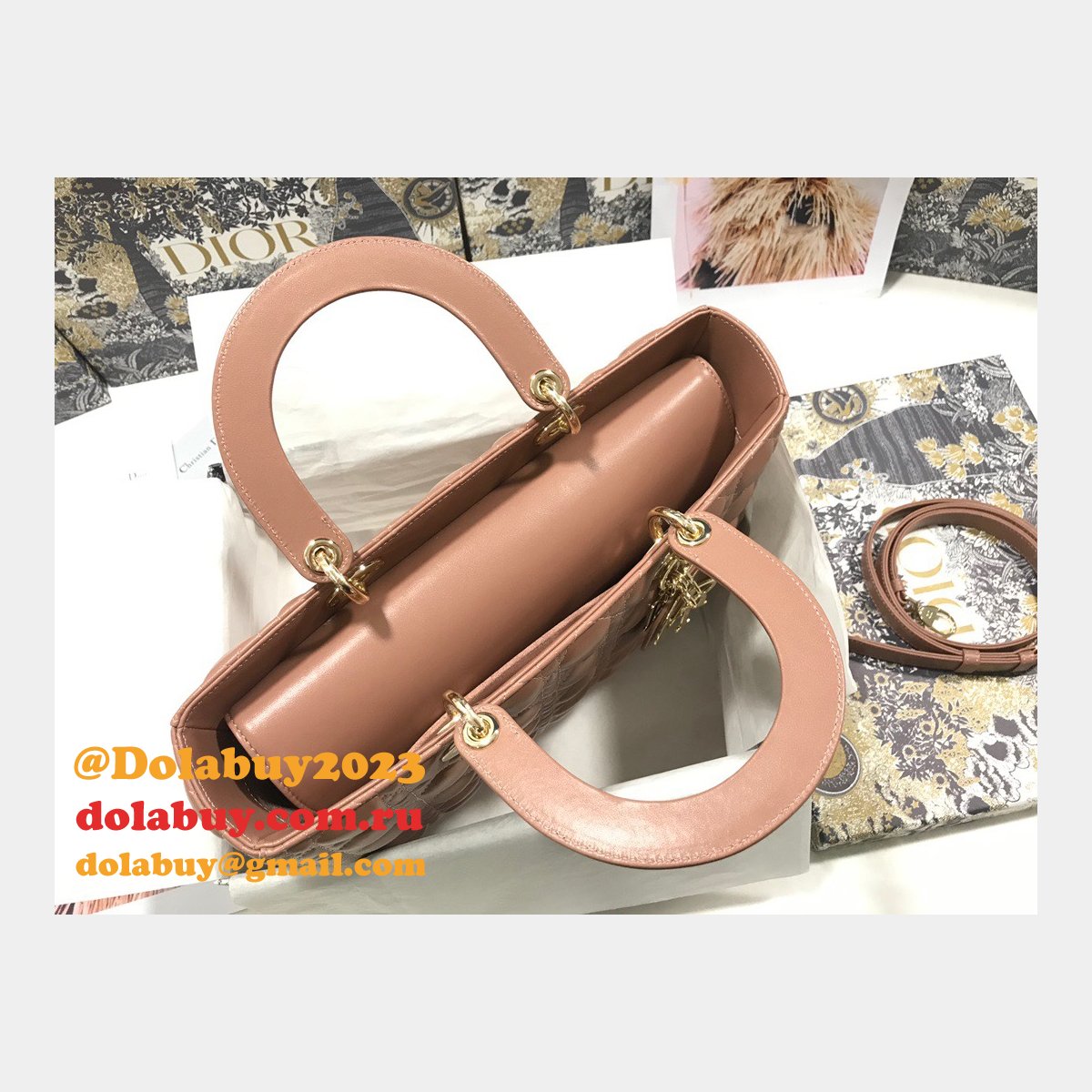 Inspired Duplicate dior lady lambskin 32CM HANDBAG