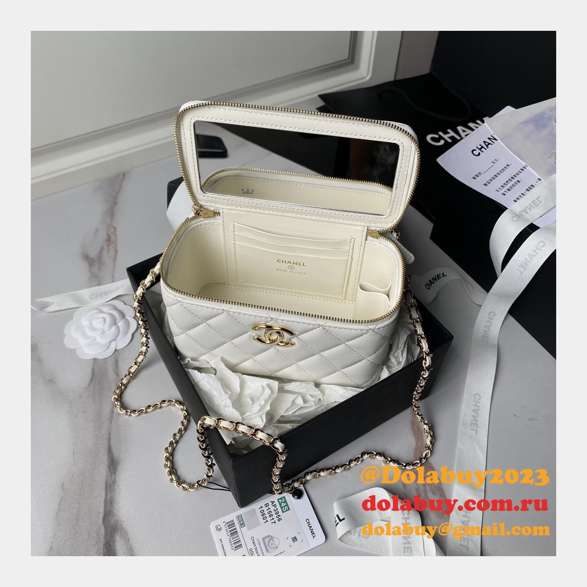 Best AP3956 Vanity Shoulder 1:1 Mirror Luxury Fake Bags