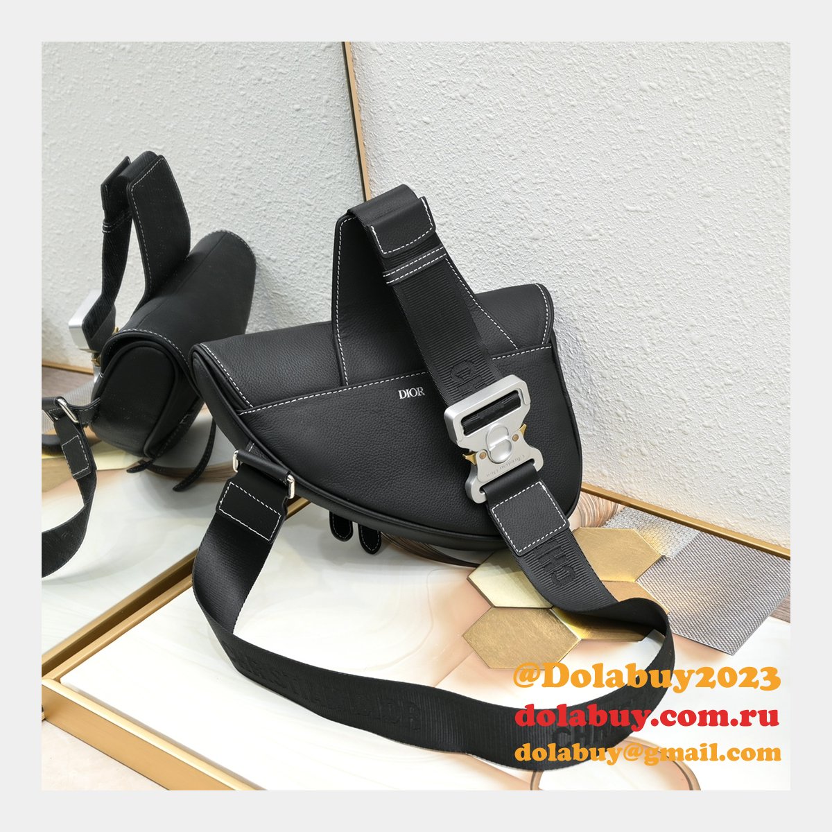 Wholesale CHRISTIAN DIOR saddle homme men bag