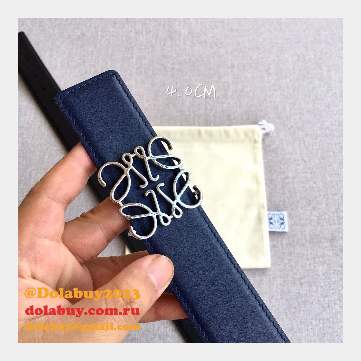 Loewe Designer Replica Top 4.0CM Width Double-Sided Cowhide Belt