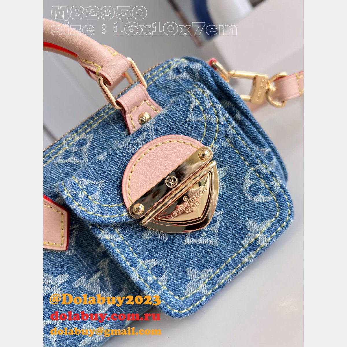 Nano Speedy Louis Vuitton Replicas M82950 Monogram Denim Bag