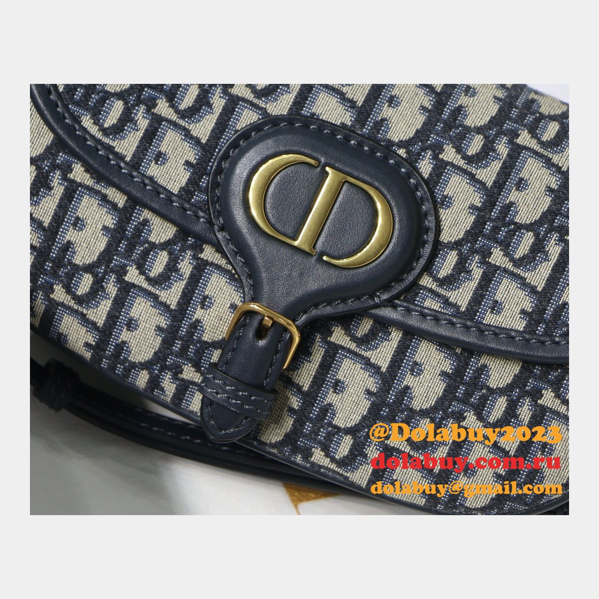 Replica Christian Dior Bobby East-West Blue Bag China Sale