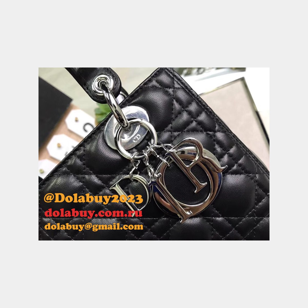 Fashion Christian Dior Lady Dior Top Quality 24CM Fake Bag