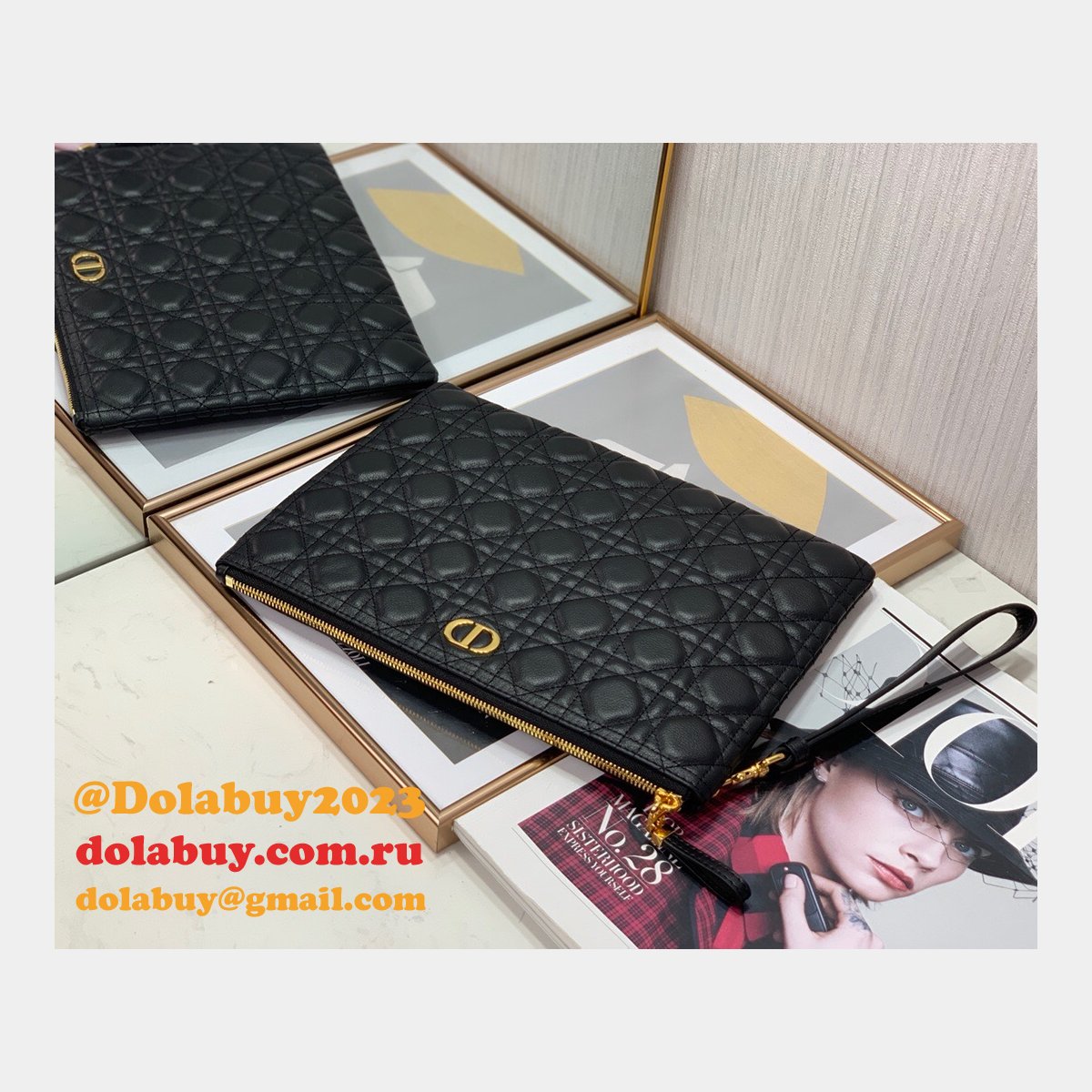Where to buy Faux Dior Clutch Copy Bags 2022 Black Dolabuy