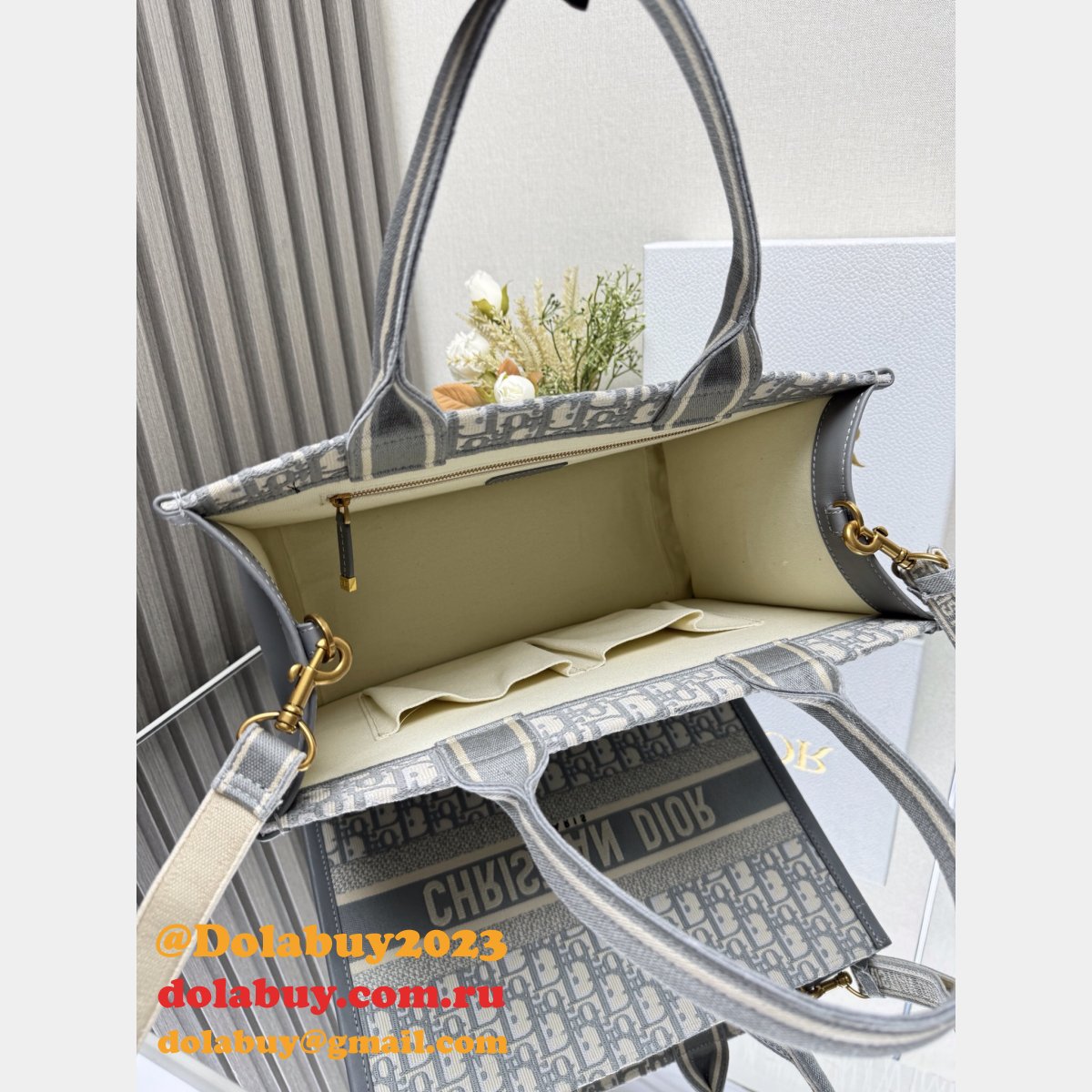 Fashion DIOR BOOK TOTE WITH STRAP NEW Designer