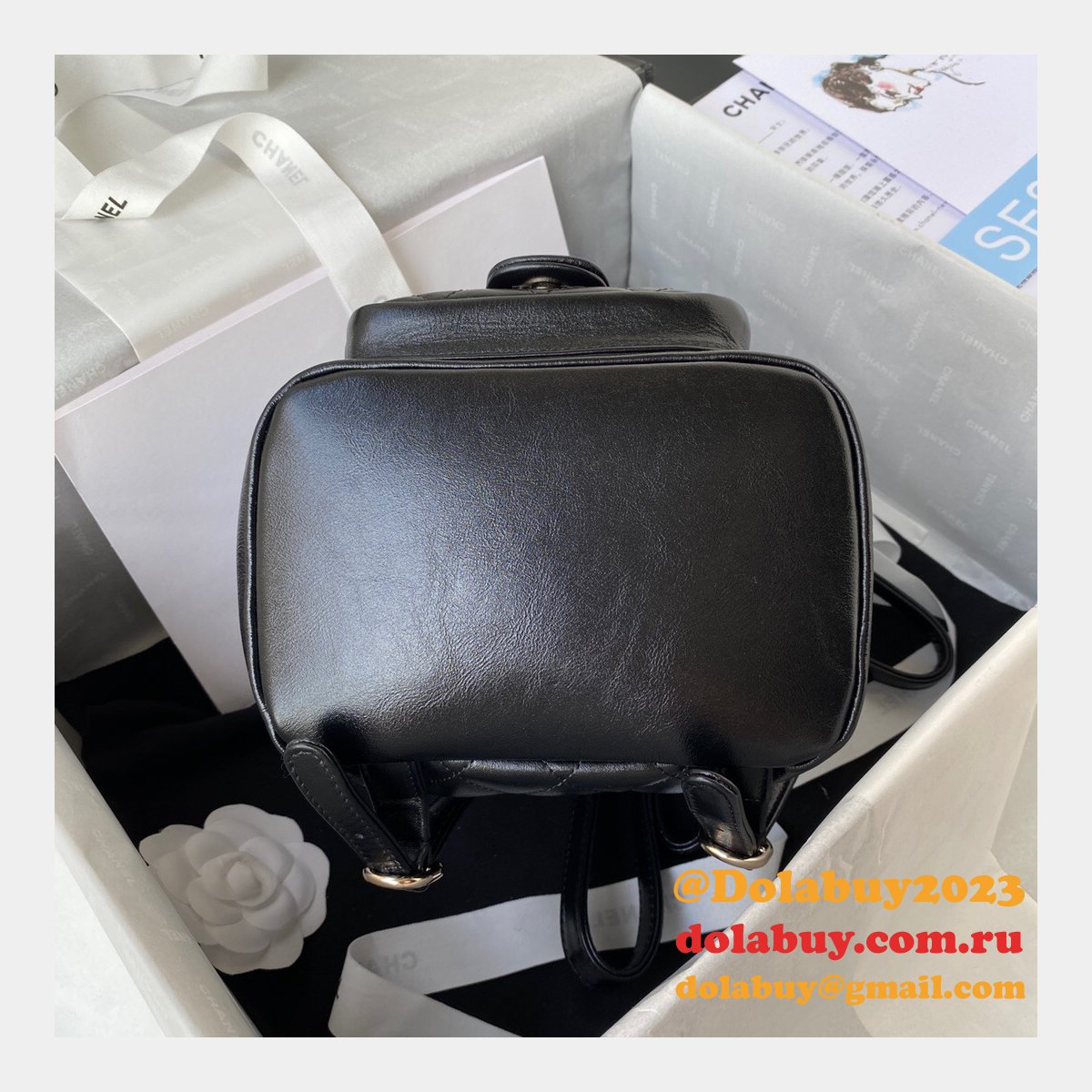 High Quality Replica Designer Backpack AS2908 Black/White Bag 18CM