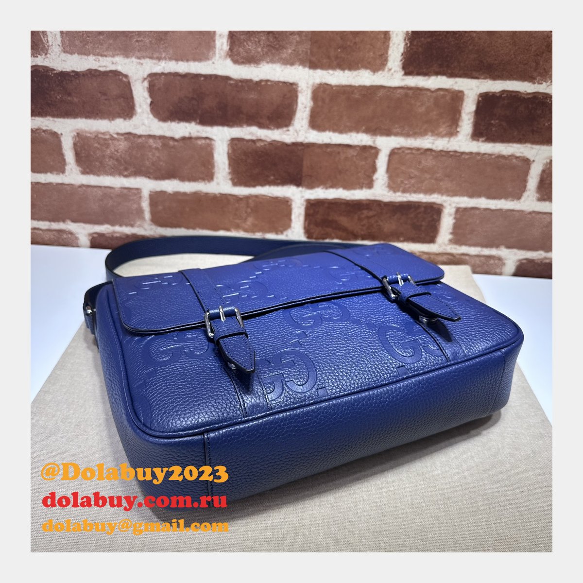 jumbo G*u*i inspired gg 1:1 mirror messenger 760234 blue bag